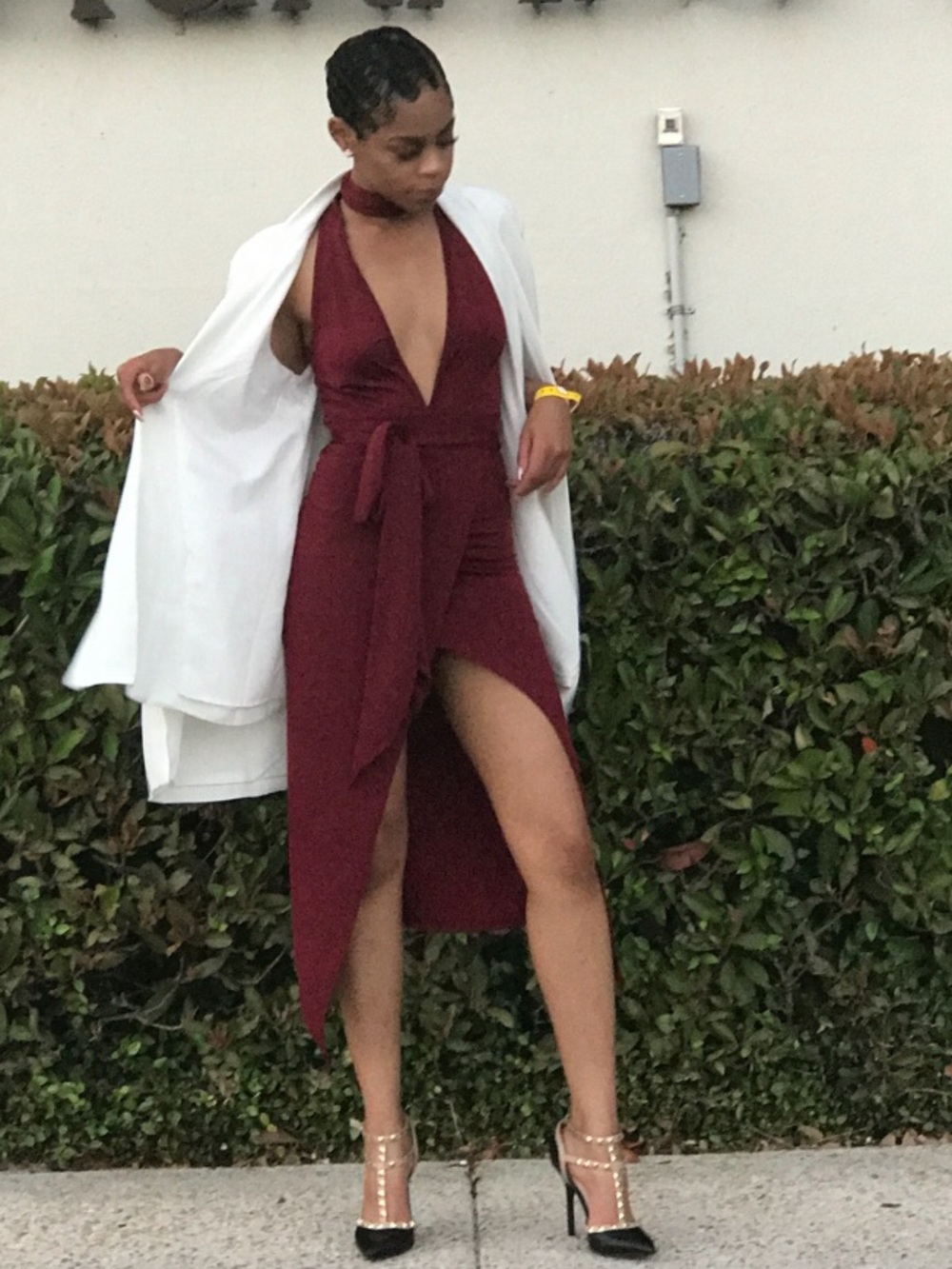 Love Culture Deep Burgundy Twist-Back Maxi Dress